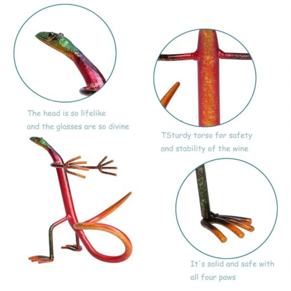 RED LIZARD Metal Wine Rack 8.7 inches Tall